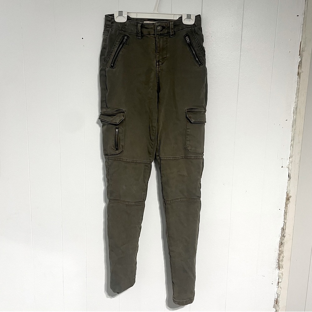 LiquidX Y2k Mid Rise Flap Pocket Side Skinny Cargo Jeans